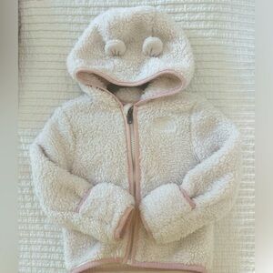 North face baby bear full zip fleece hoodie - white
